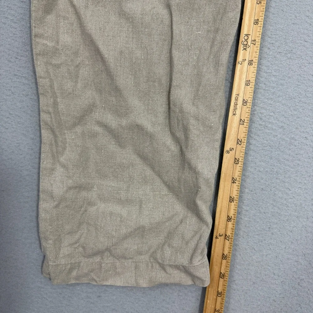 Vintage Polo Ralph Lauren Pants 36x30 Tan Linen Pleated Front Straight Preppy
